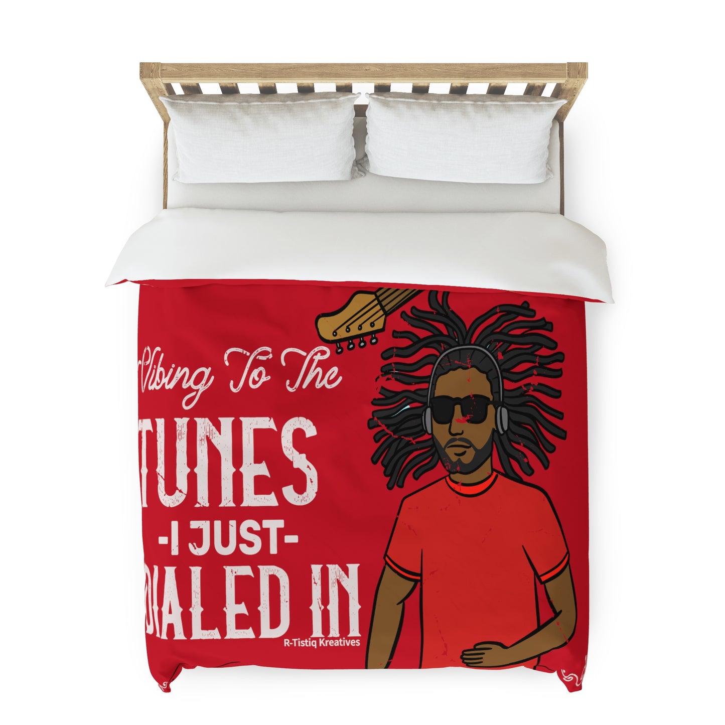 Darren B. Playin Duvet Cover | Dark Red