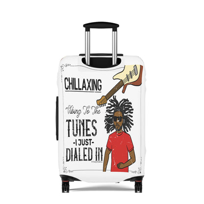 Darren B. Playin Luggage Cover White 21"x 14" | 25"x 16" | 28"x 20"