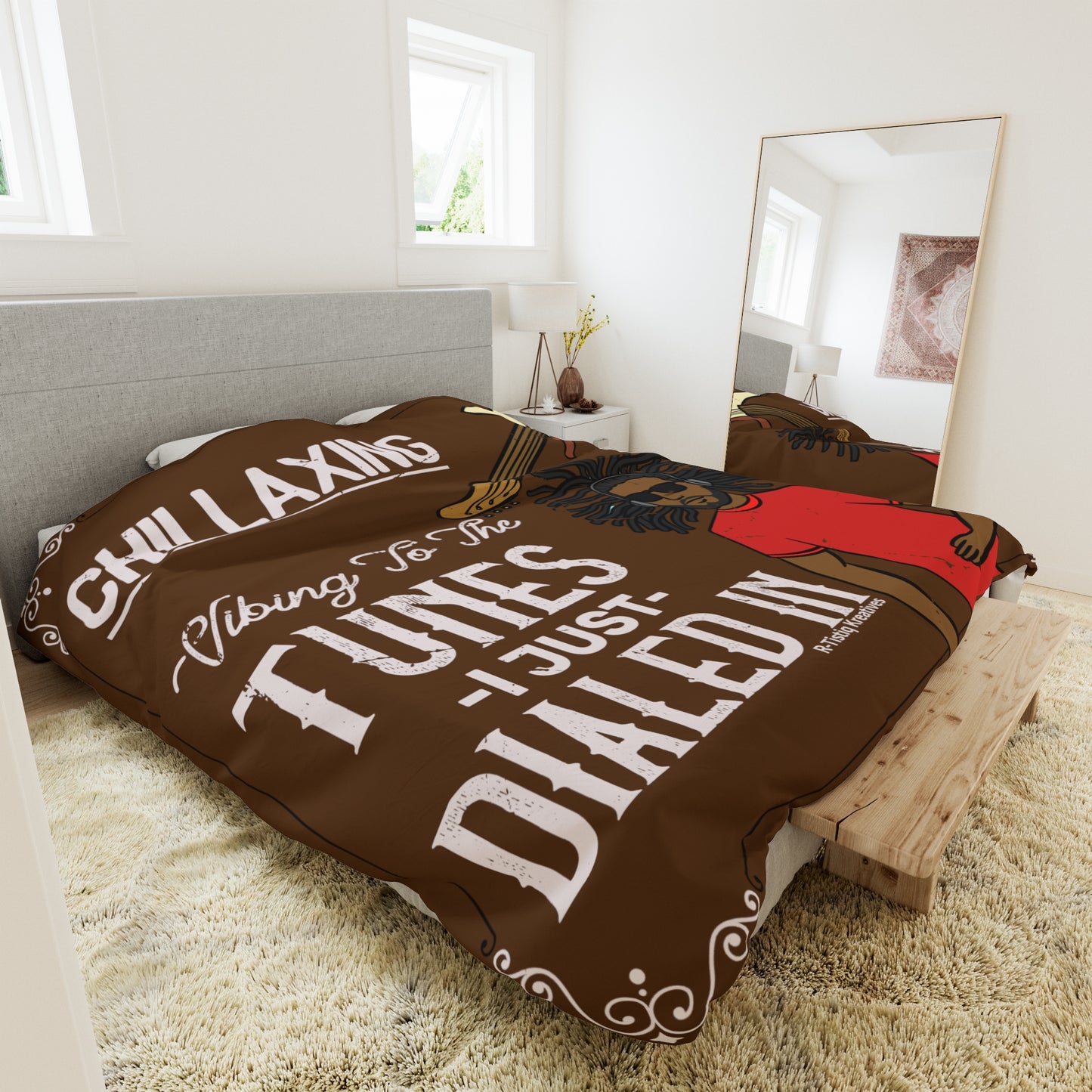 Darren B. Playin Duvet Cover | Brown