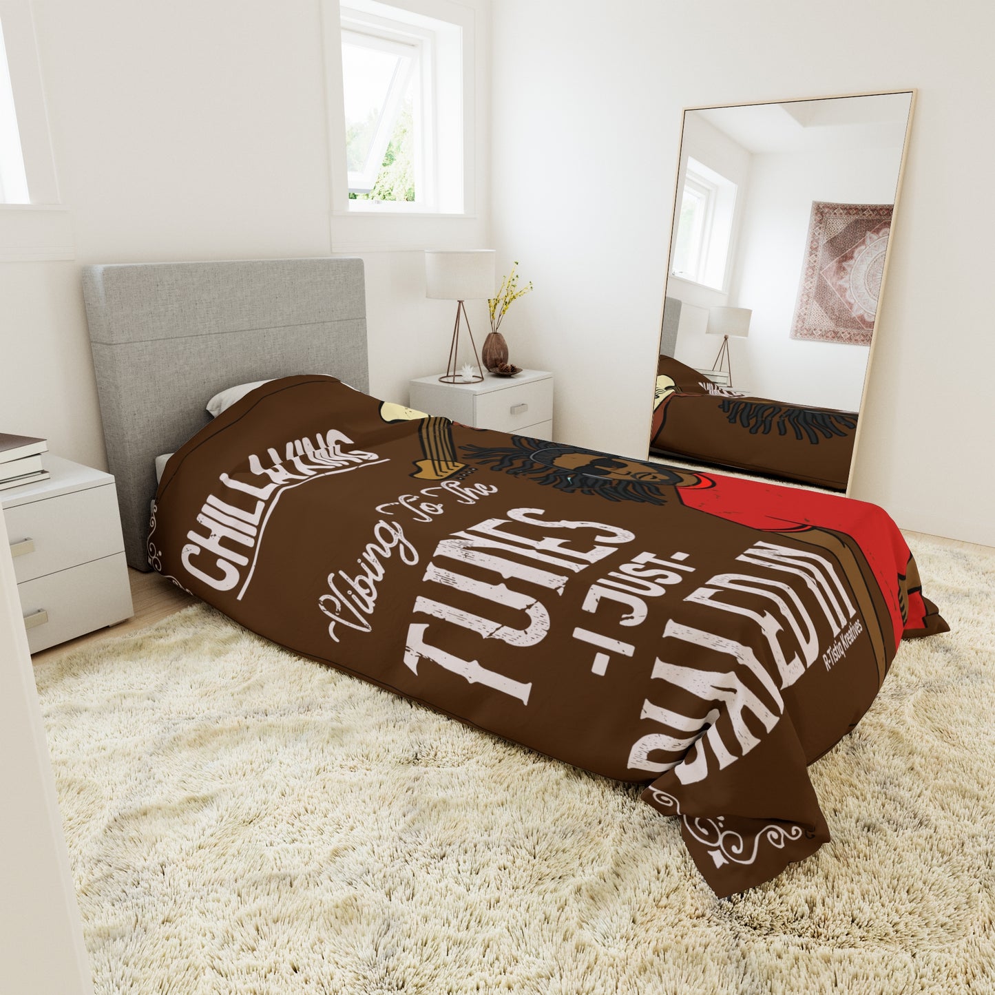 Darren B. Playin Duvet Cover | Brown