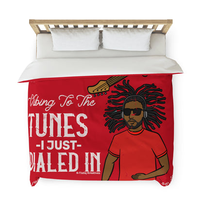 Darren B. Playin Duvet Cover | Dark Red