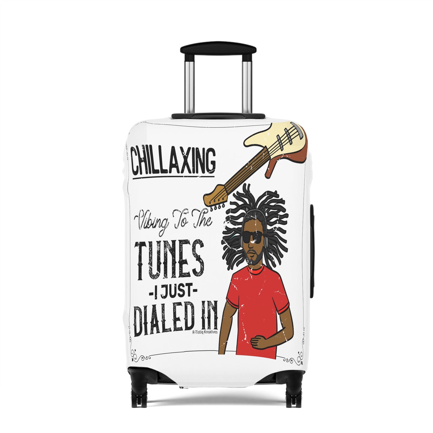 Darren B. Playin Luggage Cover White 21"x 14" | 25"x 16" | 28"x 20"