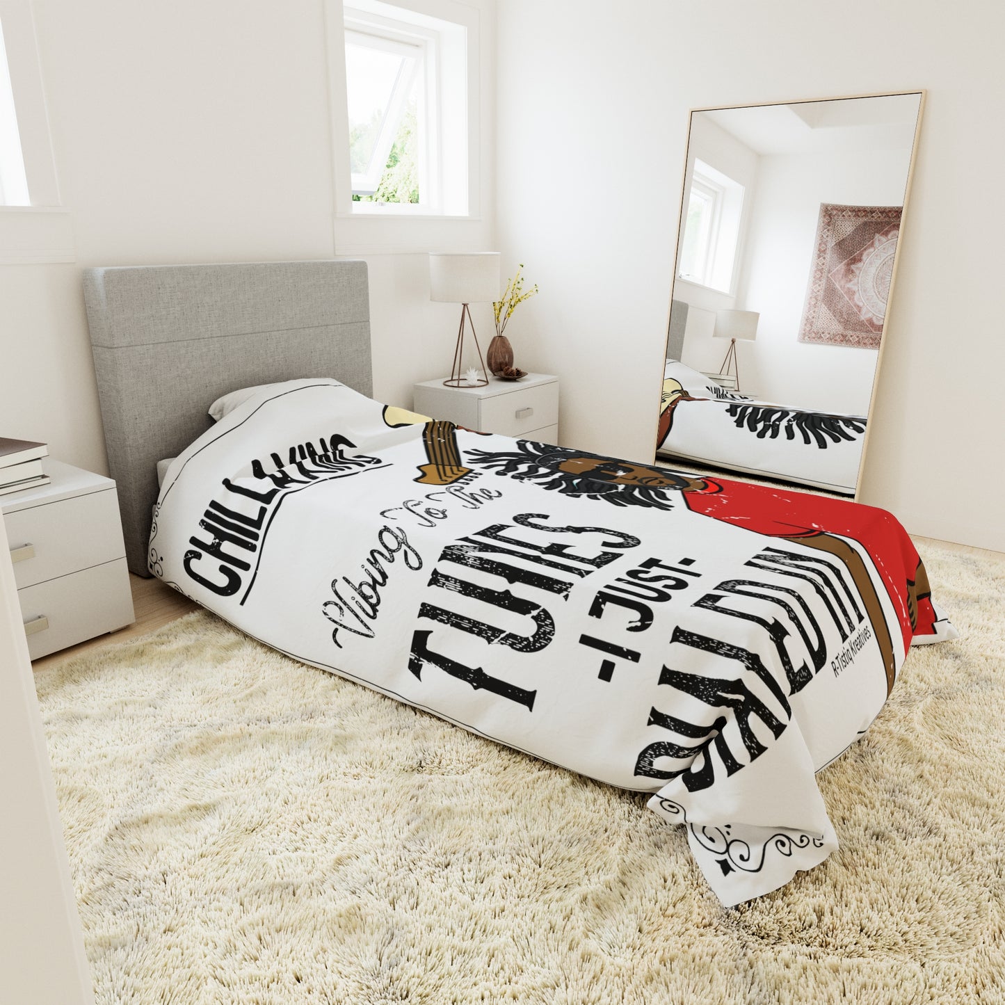 Darren B. Playin Duvet Cover | White